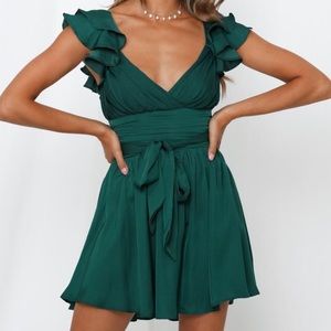 Wheel of Fortune Dress in Forest Green Hello Molly